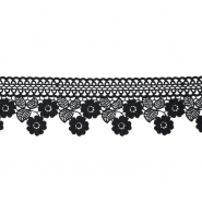 Spitze, 75 mm, floral, 26201-002, schwarz