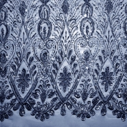 Spitze mit Pailletten, floral, 26212-002, dunkelblau