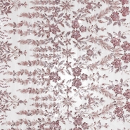 Spitze mit Pailletten, floral, 26213-688, rosa