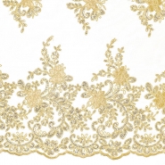 Spitze mit Pailletten, floral, 26198-230, gelb