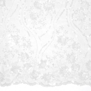 Spitze mit Pailletten, floral, 26290-010, weiß