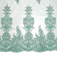 Spitze mit Pailletten, floral, 26294-520, mint