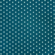 Baumwolle, Popeline, Sterne, 17951-023, petrol