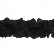 Band, dekorativ, floral, 26449-002, schwarz