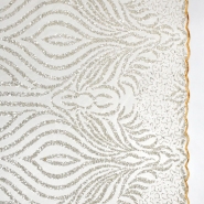 Spitze mit Pailletten, Ornament, 26498-230, sahne