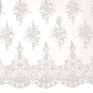 Spitze mit Pailletten, Ornament, 26657-010, sahne