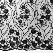 Spitze mit Pailletten, floral, 26290-1001, schwarz