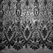 Spitze mit Pailletten, floral, 26212-1001, schwarz