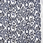 Spitze, dehnbar, floral, 25009-002, dunkelblau