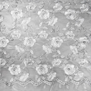 Spitze, dehnbar, floral, 26499-1001, silbern