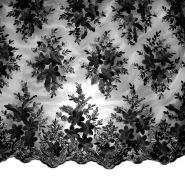 Spitze mit Perlen, floral, 25903-1001, schwarz