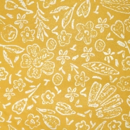 Baumwolle, Druck, imprägniert, floral, 26702-43, gelb