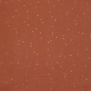 Musselin, doppelt, Punkte, 26624-371, braun-orange