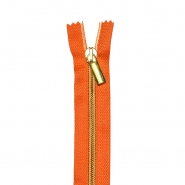 Reißverschluss, spiralig, 16 cm, 6 mm, 22056-3527, orange-golden