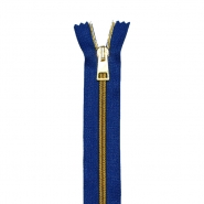 Reißverschluss, teilbar, 55 cm, 6 mm, 26950-3572, blau-golden