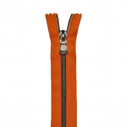 Reißverschluss, teilbar, 55 cm, 6 mm, 26950-1526, orange-silbern