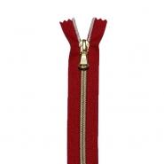 Reißverschluss, teilbar, 55 cm, 6 mm, 26950-4532, rot-golden