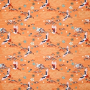 Baumwolle, Popeline, Tiere, 27264-036, orange