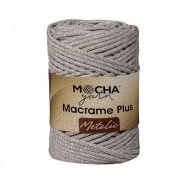Garn, Macrame Plus Metalic 5 mm, 27438-5, hellgrau