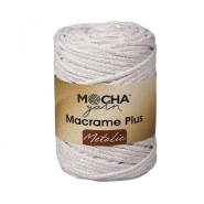 Garn, Macrame Plus Metalic 5 mm, 27438-1, weiß