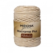 Garn, Macrame Plus Metalic 5 mm, 27438-4, sahne