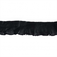 Band, dekorativ, Plissee, 40 mm, 27593-002, schwarz