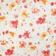 Deko, Druck, imprägniert, floral, 27782