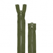 Reißverschluss, teilbar, 80 cm, 6 mm, 2 Schieber, 26494-663, olivengrün