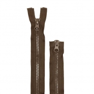 Reißverschluss, teilbar, 80 cm, 6 mm, 2 Schieber, 26494-702, braun