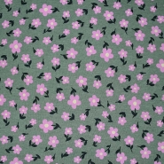 Sweatshirtstoff, flauschig, floral, 28454-017, grün