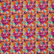 Sweatshirtstoff, digital, Kreise, 28383-12, rosa-orange