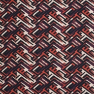 Jersey, Baumwolle, digital, geometrisch, 28395-11, rot