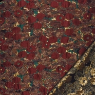 Jacquard, beidseitig, floral, 28540-028, bordeaux-golden