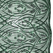 Spitze mit Pailletten, floral, 28708-245, grün
