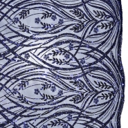 Spitze mit Pailletten, floral, 28708-002, blau