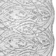 Spitze mit Pailletten, floral, 28708-555, silbern