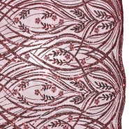 Spitze mit Pailletten, floral, 28708-460, rot