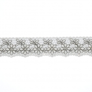 Spitze, floral, 35 mm, 28755-102, weiß-golden