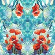 Jersey, Baumwolle, digital, floral, 28988
