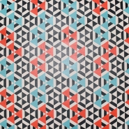 Kunstleder, digital, geometrisch, 29002-157