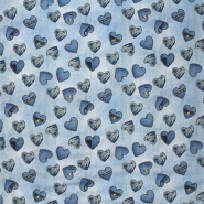 Jersey, Baumwolle, digital, Herzen, 29101-09, blau