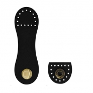 Lederbeutelverschluss, 28734-002, schwarz