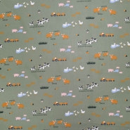 Baumwolle, Popeline, Tiere, 29167-003, grün