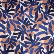 Baumwolle, Popeline, Satin, digital, Natur, 29156-002, blau