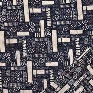 Gewebe, Viskose, beidseitig, Batik, 29211-001, schwarz-beige