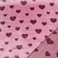 Velours coral, beidseitig, Herzen, 29205-011
