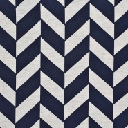 Gewebe, Viskose, Leinen, geometrisch, 29285-9, dunkelblau