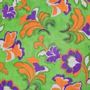 Gewebe, dünn, Baumwolle, floral, 29299-14, grün