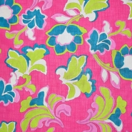 Gewebe, dünn, Baumwolle, floral, 29299-13, rosa