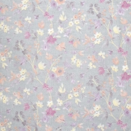 Deko, Druck, imprägniert, floral, 29358-3204, grau-violett